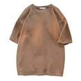 thumbnail image 1 of YLSDY Savings Cotton Men's Solid Waffle Knit T Shirt Casual Loose Fit Short Sleeve Soft Cotton Blend Comfortable Wear Coffee XXL, 1 of 6