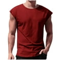 thumbnail image 1 of YLSDY Fashion Cut Off Workout Tank Tops for Men Athletic Gym Running Cap Sleeve Muscle Tees Fitness Bodybuilding Sleeveless T Shirts Vests Wine L, 1 of 5