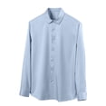 thumbnail image 1 of YLSDY Fashion Dress Shirts for Men Casual Formal Wrinkle-Free Untucked Shirt Vacation Wedding Long Sleeve Button Down Dress Clothes Light Blue S, 1 of 5