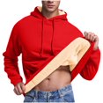 thumbnail image 1 of YLSDY Fashion Fleece Lined Hoodies for Men Warm Winter Sweatshirt Thermal Pullover Long Sleeve Hooded Sweatshirts Athletic Hoodie Red XXXL, 1 of 7