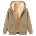 thumbnail image 1 of YLSDY Fashion Hoodies for Men Fleece Lined Zip up Hoodie Sherpa Lined Hooded Jacket Casual Winter Hoodies Sweatshirts with Pocket Khaki XL, 1 of 3
