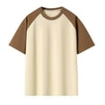 thumbnail image 1 of YLSDY Fashion Men Oversized Vintage Tshirt Raglan Short Sleeve T Shirts Color Block Baggy Cotton Tees Grunge Shirt Tops Streetwear Beige S, 1 of 4