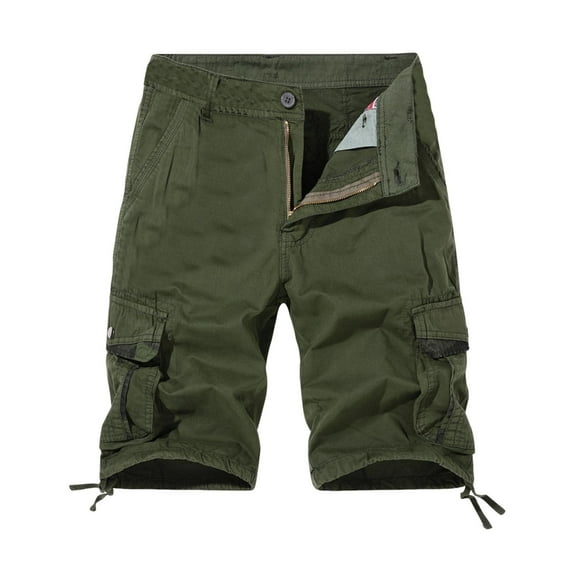 YLSDY Savings Men's Cargo Shorts Relaxed Fit, Cotton Twill Work Shorts, Outdoor Lightweight Casual Shorts for Men with Pockets Army Green XXXL