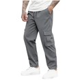 thumbnail image 1 of YLSDY Fashion Men's Casual Cargo Pants Workout Joggers Stretch Sweatpants Hiking Drawstring Tactical Pants with Multi Pockets Gray M, 1 of 7