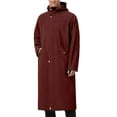 thumbnail image 1 of YLSDY Fashion Men's Long Hooded Raincoat - Waterproof Windbreaker Rain Jacket Packable Lightweight Full Zip Jackets for Outdoor Wine M, 1 of 9