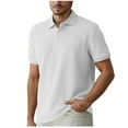 thumbnail image 1 of YLSDY Fashion Men's Button Collared Shirts Textured Short Sleeve Golf Shirt Openwork Casual Cuban Geometric Jacquard T-Shirt White XL, 1 of 8