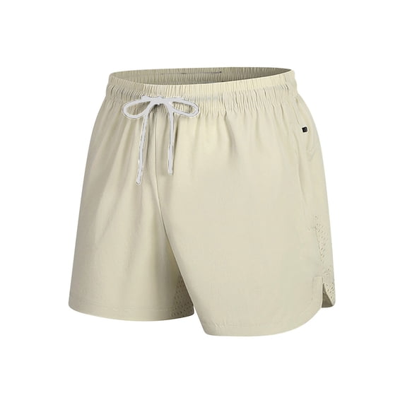 YLSDY Fashion Men's Quick Dry Athletic Running Shorts with Pockets Lightweight Workout Shorts Sports Gym Basketball Drawstring Short Khaki XL
