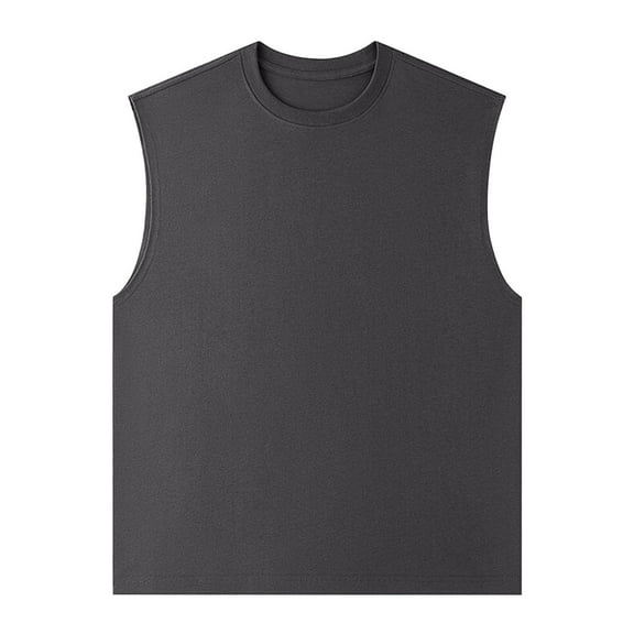 YLSDY Fashion Men's Sleeveless Shirts for Men Cotton Tank Tops for Men, Sports Sweat Wicking Muscle Shirts for Men Dark Gray XXXL
