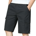 thumbnail image 1 of YLSDY Savings Men's Solid Color Fashion Overalls Shorts Button Zipper Pockets Adjustable Hem Summer Casual Comfy Cargo Short 2025 Gray M, 1 of 5