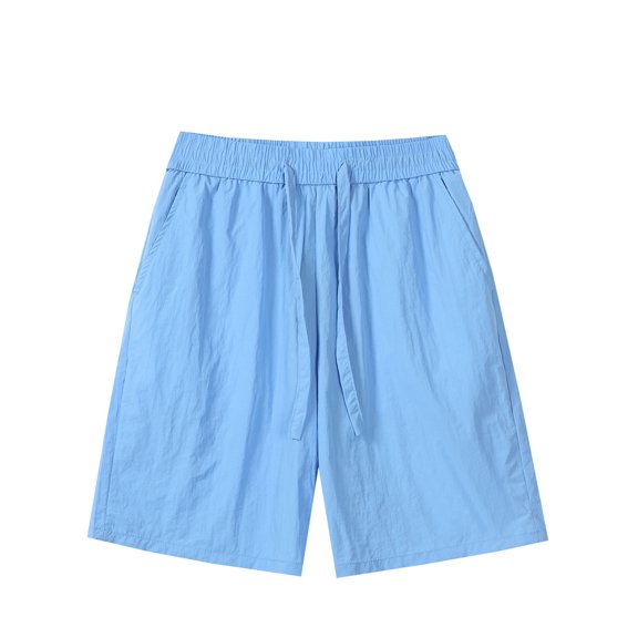 YLSDY Fashion Men's Workout Shorts 5 Inch Casual Sports Quick Dry Running Gym Training Short Pants Elastic Drawstring with Pockets Light Blue L