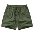 thumbnail image 1 of YLSDY Fashion Mens Athletic Shorts with Zipper Pockets Drawstring Quick Dry Lightweight Breathable Running Gym Train Workout Shorts Army Green M, 1 of 4