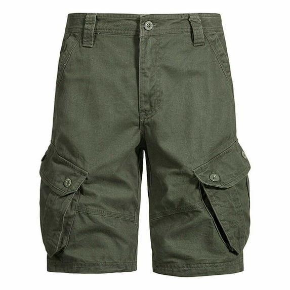 YLSDY Fashion Mens Cargo Shorts Elastic Waist Relaxed Hiking Shorts Men 1/2 Casual Cotton Shorts Big and Tall Work Shorts for Men Army Green XXL