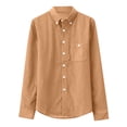 thumbnail image 1 of YLSDY Fashion Mens Corduroy Dress Shirts Loose Long Sleeve Button Down Offic Work Shirt Business Casual Shacket Jacket with Pocket Khaki XXL, 1 of 6