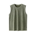 thumbnail image 1 of YLSDY Savings Mens Cotton Workout Gym Tank Top Sleeveless Cut Off Muscle Shirts Tshirts Running Beach Loose Fit Tees Solid Color T Shirts Green XL, 1 of 3
