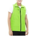 thumbnail image 1 of YLSDY Fashion Mens Outdoor Vest Jacket Light Softshell Zip Outerwear Fishing Travel Work Comfy Utility Cargo Vests for Hiking Golf Mint Green XXXL, 1 of 7
