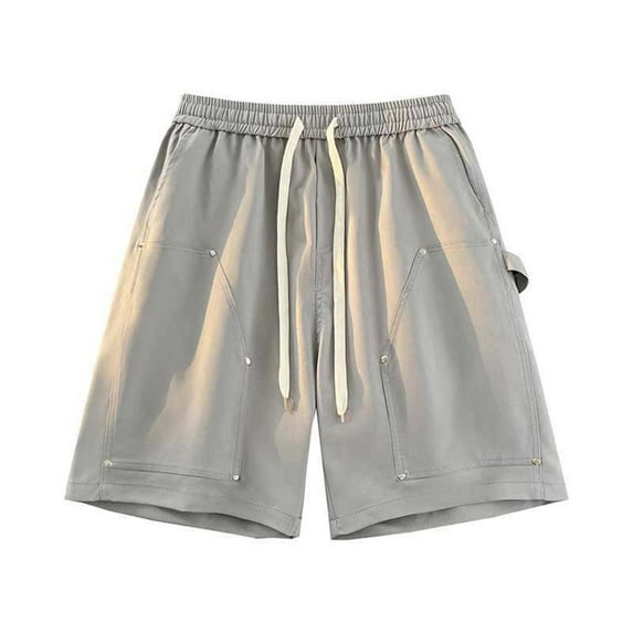 YLSDY Fashion Mens Running Shorts Casual Mesh Breathabale Gym Athletic Workout Short Pants Drawstring Solid Color Loose Bottoms Gray XXL