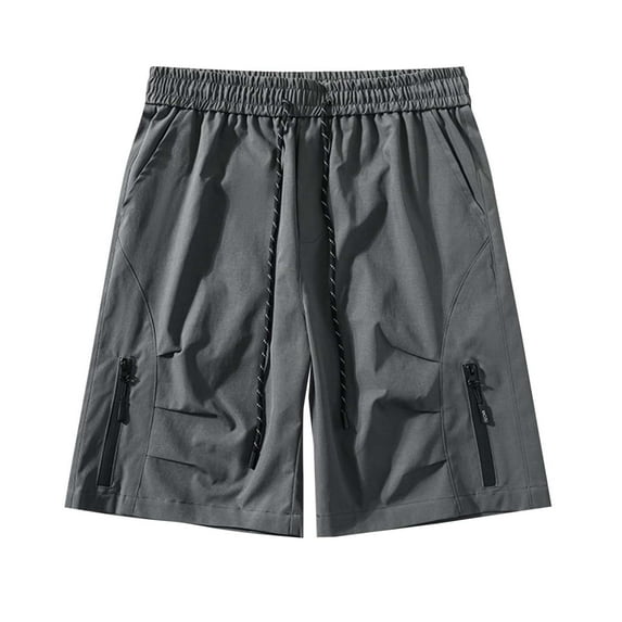 YLSDY Fashion Mens Running Shorts Quick Dry Lightweight Athletic Shorts with Zipper Pockets for Workout Gym Training Outdoor Dark Gray XXXXL