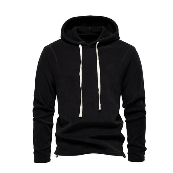 YLSDY Fashion Mens Slim Fit Basic Pullover Hoodies Lightweight Casual Long Sleeve Hooded Sweatshirt Outdoor Gym Athletics Hoodie Black L