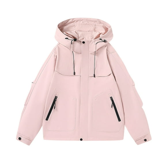 YLSDY Fashion Rain Jackets for Men Waterproof Lightweight Hooded Windbreaker Hiking Traveling Outdoor Raincoat with Pockets Pink XL