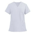 thumbnail image 1 of YLSDY Fashion Scrub Tops for Men Women V-Neck Scrubs Unisex Stretch Nursing Shirts Medical Uniform Workwear with 3 Pockets White XL, 1 of 6