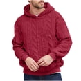 thumbnail image 1 of YLSDY Sherpa Hoodies for Men Trendy Fuzzy Fleece Pullover Long Sleeve Fall Outwear Winter Hooded with Kangaroo Pocket Red XXXXL, 1 of 4