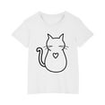 thumbnail image 1 of YLSDY Short Sleeve T Shirts for Girls Cute Cat Print Blouse Crew Neck Casual Kids Tshirts Casual Tees Tunic Tops White 4 Years, 1 of 5