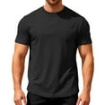 thumbnail image 1 of YLSDY Short Sleeve T Shirts for Men Casual Fashion Solid Summer Tee Crewneck Loose Fit Breathable Workout Gym Tops Black M, 1 of 4