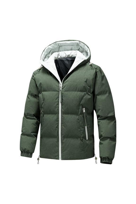 Solid Color Hooded Zipper Pocket Jacket Casual Outdoor Lightweight Comfort Long Sleeve Men’s Coat Summer Daily Wear Army Green XL