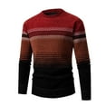 thumbnail image 1 of YLSDY Striped Sweater Men Crewneck Knitted Graphic Fashion Casual Pullover Fall Jumper Tops Long Sleeve Loose Comfort Soft Sweaters Dark Gray XXXL, 1 of 7