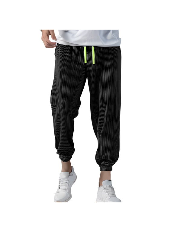 Summer Invisible Zipper Open Crotch Jogger Harem Pants Outdoor Drawstring Men Plus Size Sportswear Trousers Black 6