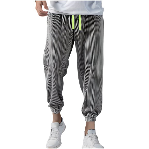 YLSDY Summer Invisible Zipper Open Crotch Jogger Harem Pants Outdoor Drawstring Men Plus Size Sportswear Trousers Dark Gray 10
