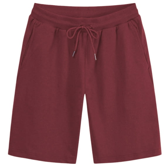 YLSDY Summer Shorts for Men Basketball Gym Pants Drawstring Waist Waist Bottom Shorts with Pockets Jogging Pants Wine M