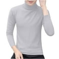 thumbnail image 1 of YLSDY Sweaters for Men Slim Fit Turtleneck Knitted Pullover Tops Winter Warm Basic Tops Plus Size Sweatshirts Soild Sweater Gray L, 1 of 9
