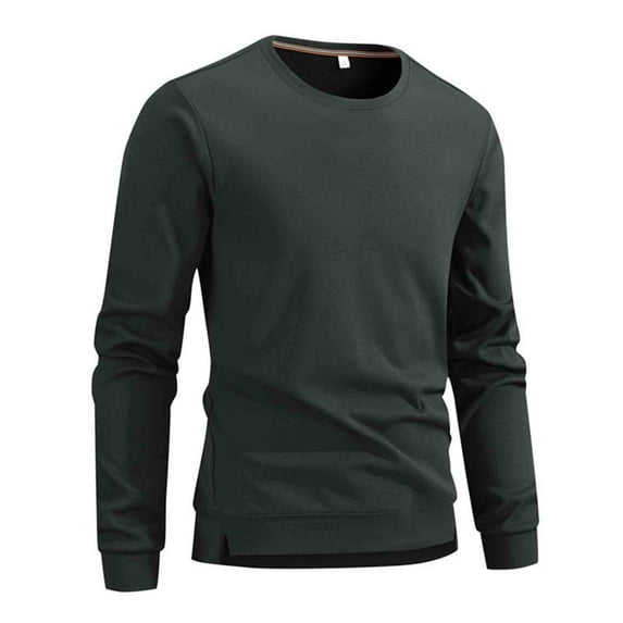 YLSDY Sweatshirts for Men No Hood Long Sleeve Solid Color Crew Neck Sweatshirt Pullover Classic Fall Fashion Gray XXXL