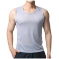 thumbnail image 1 of YLSDY Tank Tops Men Gym Workout Summer Quick Dry Mesh Muscle Sleeveless Shirt Moisture Wicking Beach Outfits Stretch Outdoor Gray XXL, 1 of 5