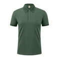 thumbnail image 1 of YLSDY Tshirts Shirts for Men Solid Color Casual Blouse Clothing Turndown Collar Sleeved Tops Blouse Comfort Button Collared Shirts Army Green XXL, 1 of 8