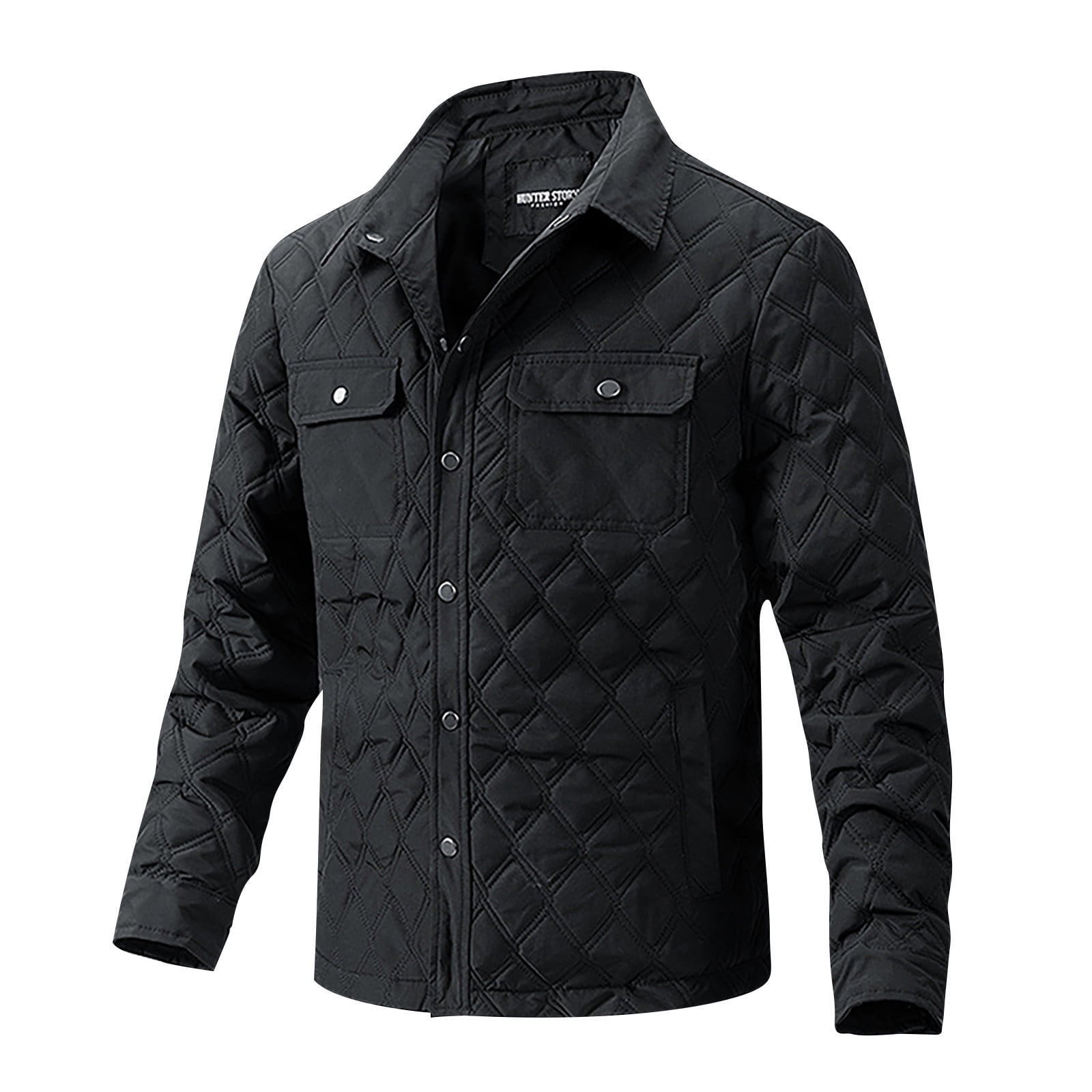 YLSDY Men's Winter Quilted Shirt Jacket Warm Trucker Coats