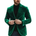 thumbnail image 1 of YLSDY Velvet Blazer for Men Slim Fit One Button Sport Coat Fashion Tuxedo Jacket for Prom Wedding Party Dinner Green S, 1 of 4