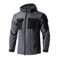 thumbnail image 1 of YLSDY Waterproof Tactical Jacket for Men - Hooded Softshell Jackets Lightweight Insulated Windbreaker Fleece Lined Raincoat Gray M, 1 of 4