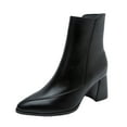 comfortable black booties with heel