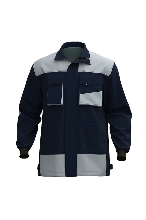 Work Jacket for Men Workwear Water Resistant Reinforced Industrial Coat Outdoor Utility Jackets with Multi-Pockets Dark Blue S