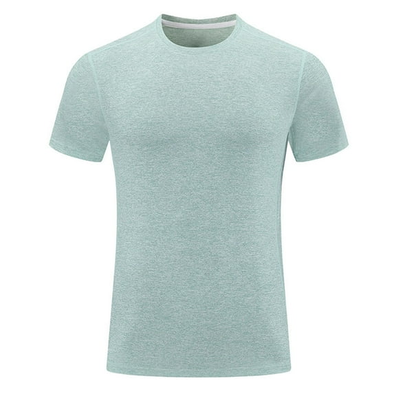 YLSDY Workout T Shirts Men Compression Undershirts Short Sleeve Quick Dry Slim Fit Moisture Wicking Athletic Gym Tees Mint Green XXL