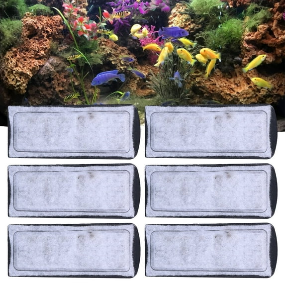 YLSHRF 6Pcs Aquarium Filter Cotton Replacement Wall‑Mounted Filter Accessory for Fish Tanks,Filter Cotton