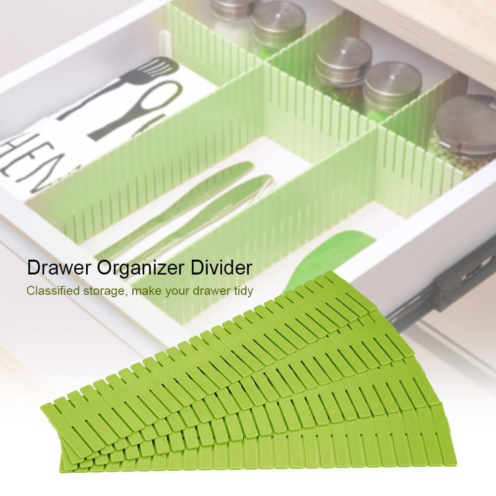 Drawer Dividers Organizers 8 Pack, Vtopmart Adjustable 3.2 inch High Expandable from 11-20.6 inch Kitchen Drawer Organizer, Clear Plastic Drawers