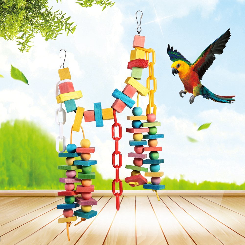Colorful Bird Rope Perch for Parrots Playing, Chewing or Preening (35 In, 2  Pack)