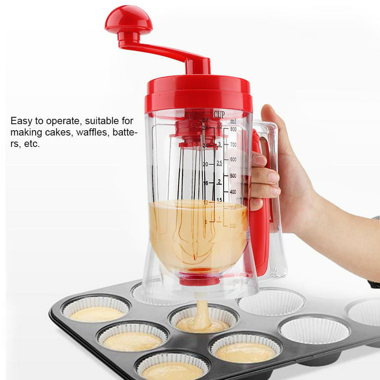 Ylshrf Hand-Held Manual Pancake Cupcake Batter Mixer Dispenser Blender Machine Baking Tool,Batter Mixer, Baking Tool, Size: 21.5