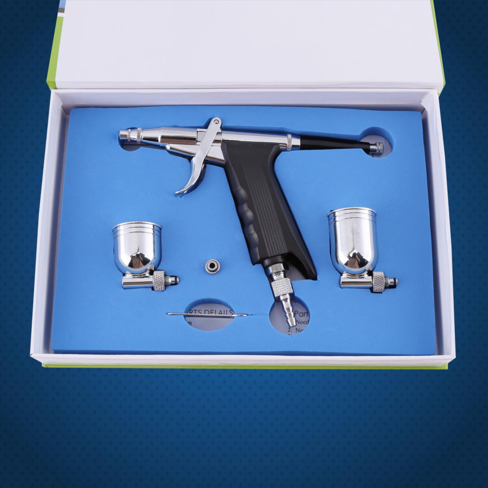 YLSHRF Painting Airbrush, Multi-Purpose 2 Cups Side Feed Spray Gun Trigger Airbrush for Art Painting 166,Airbrush Kit