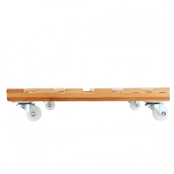 YLSHRF Plant Pot Trolley,Bamboo Movable Potted Plant Flower Shelf Storage Rack Tray With Wheels For Outdoor Patio Garden,Plant Stand With Wheels