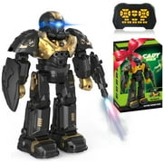YLSHRF Kids RC Robot Toy, Smart Robot with Talking, Singing, Dancing, Interactive Touch Sensor and Programmable actions, Remote Control Toys for Kids ages 3-12 ,Gold