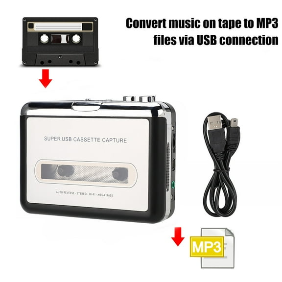 YLSHRF USB Tape To MP3 Converter Stereo Audio Music Player Cassette Player, Cassette to MP3 player, Tape to MP3 Converter